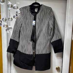 Anne Klein Black and White Zigzag Blazer